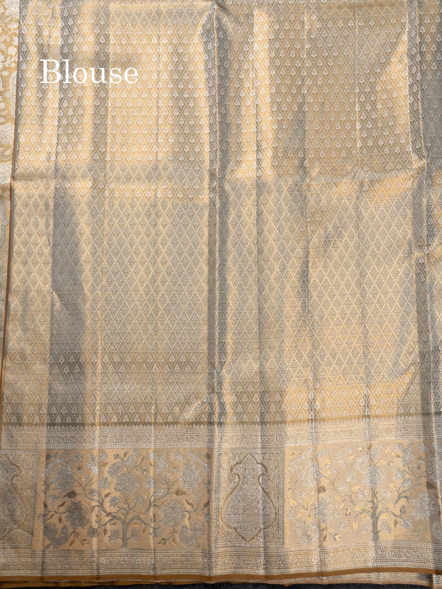 Beautiful Silver Tissue Bridal Pure Kanjivaram Silk Saree