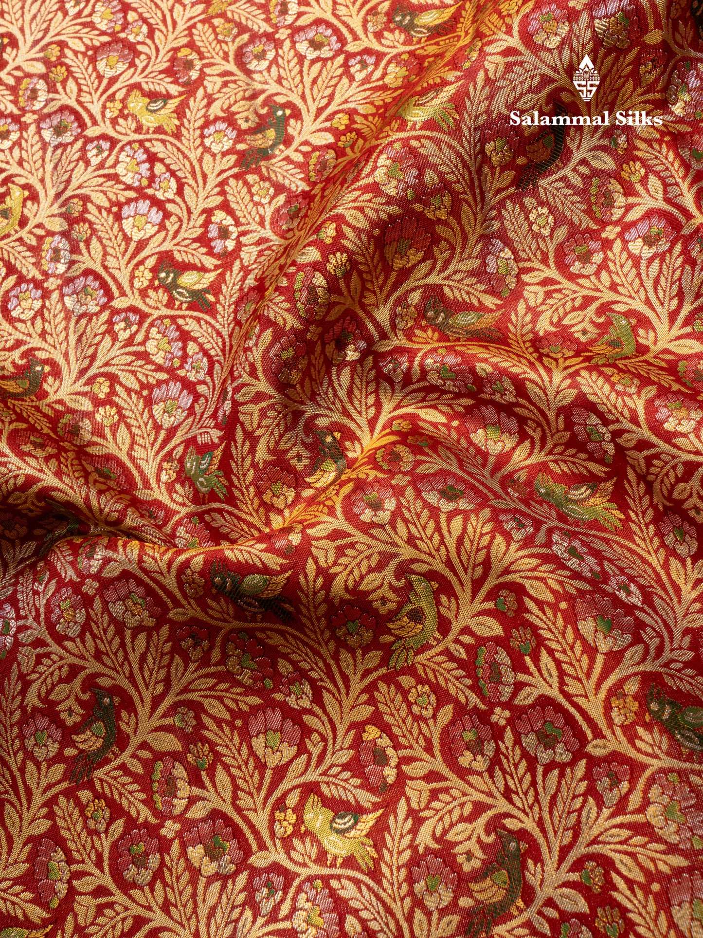 Beautiful Red Meenakari Work Bridal Pure Kanjivaram Silk Saree