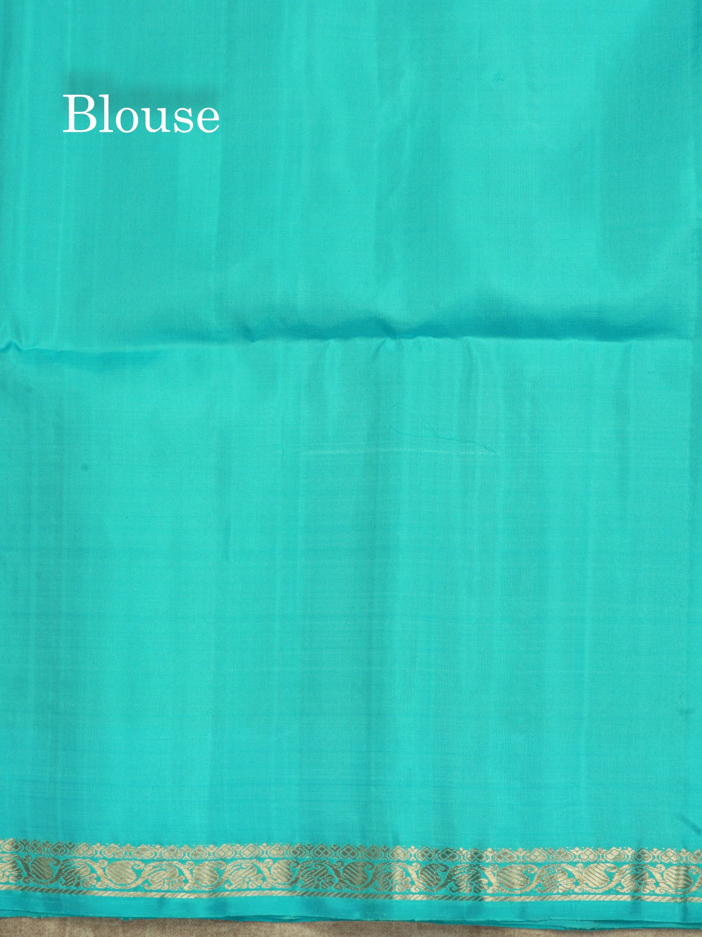 Half White Pure Kanjivaram Soft Silk Saree With Contrast Sky Blue Small Traditional Border