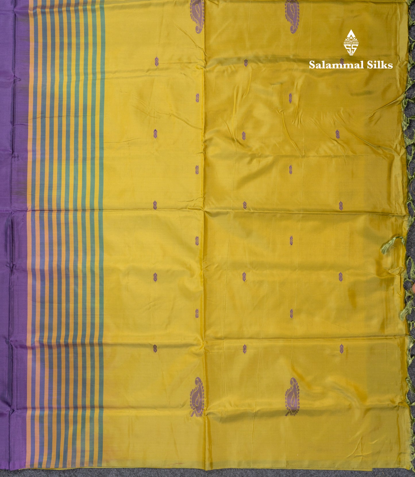 Purple Banana Pinth Saree (Vaazhainaar Pattu) With Contrast Manthulir Yellow Blouse
