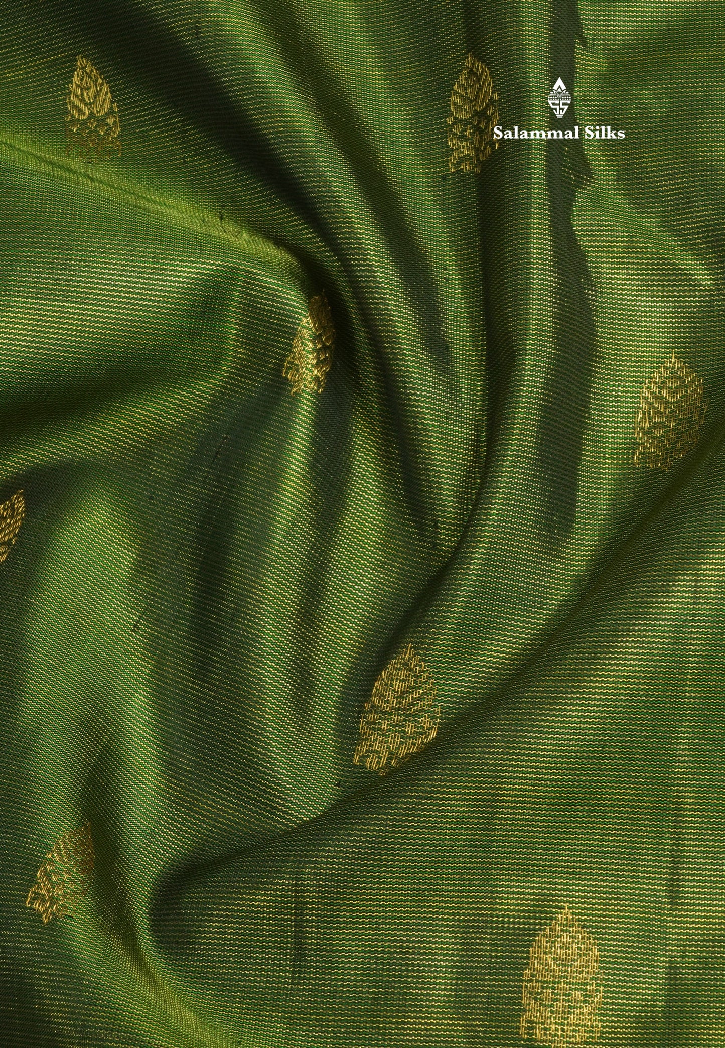 Bottle Green Vairaoosi Pure Kanjivaram Silk Saree With Contrast Magenta Rettapet (Gap) Border
