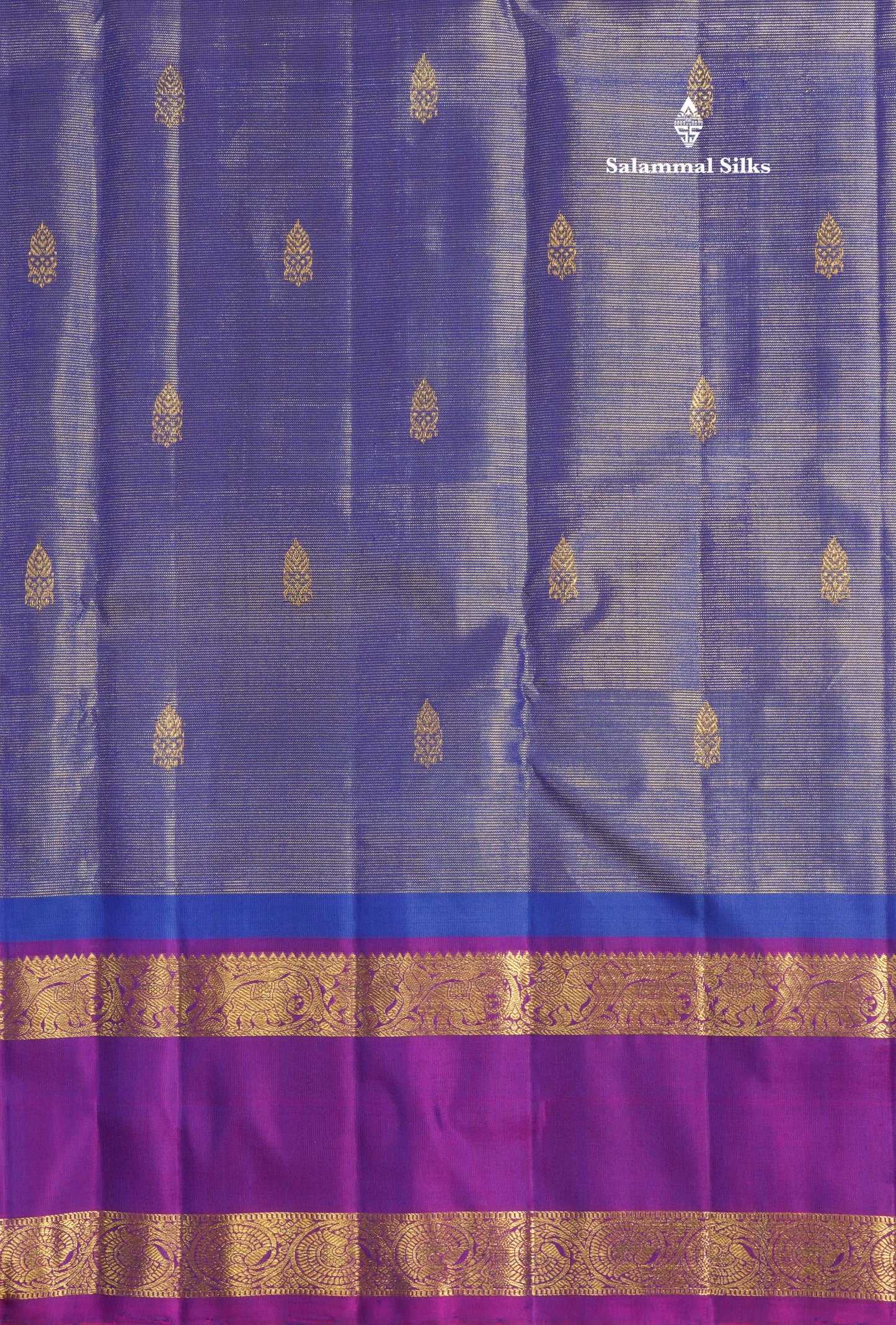 Bottle Green Vairaoosi Pure Kanjivaram Silk Saree With Contrast Magenta Rettapet (Gap) Border