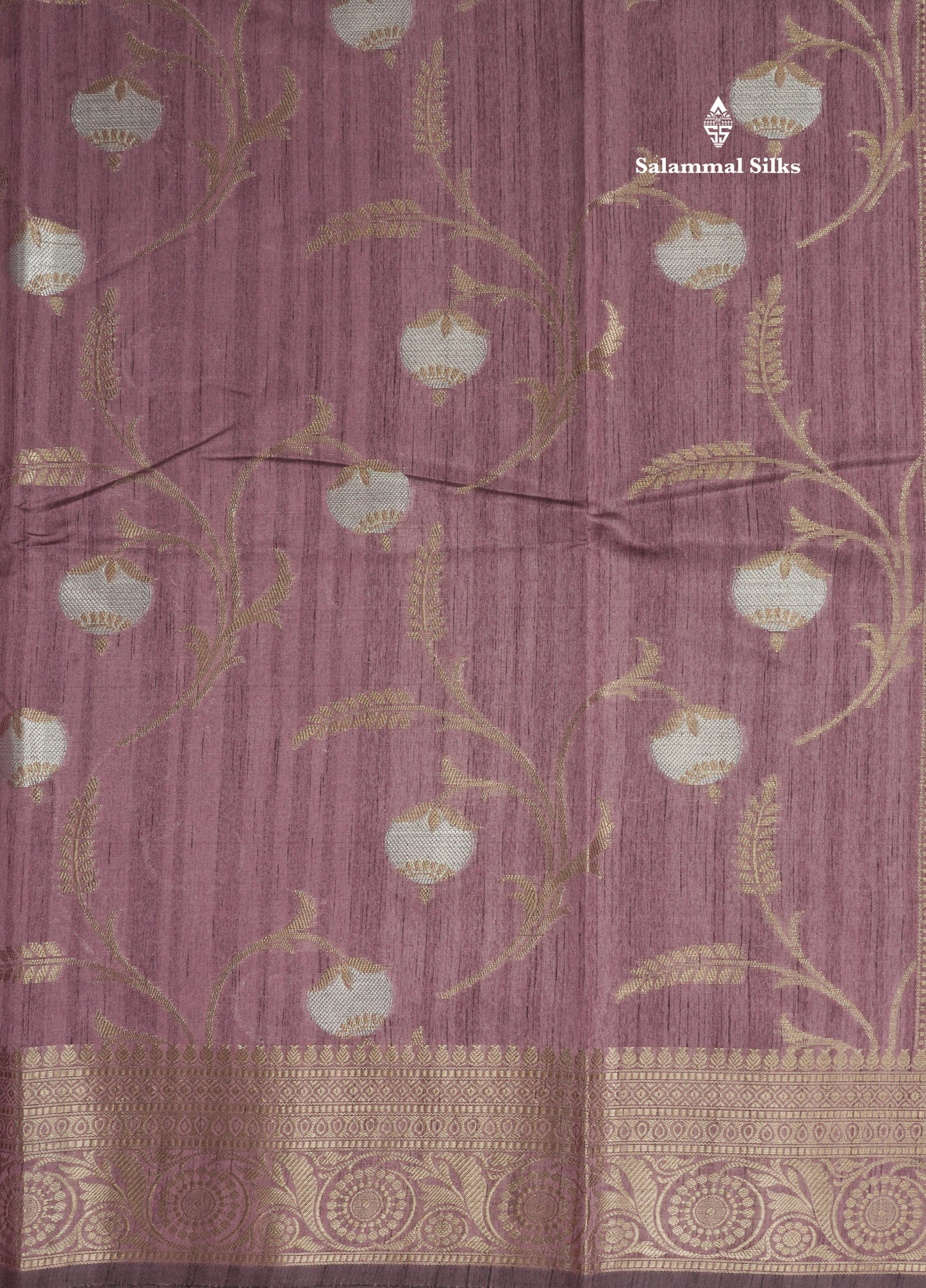 Brown Semi Tussar Saree With Fancy Border