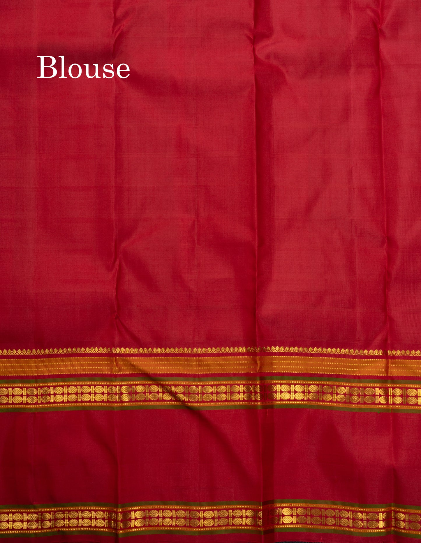 Bottle Green Checks Pure Kanjivaram Silk Saree With Contrast Reddish Pink Gap Border