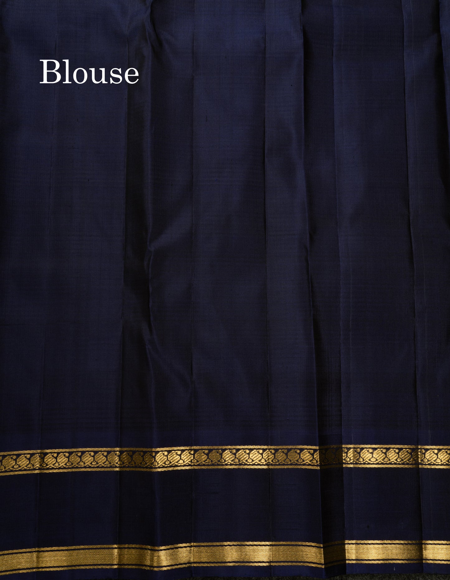 Koravi Tiny Checks Pure Kanjivaram Silk Saree With Contrast Violet Double Border