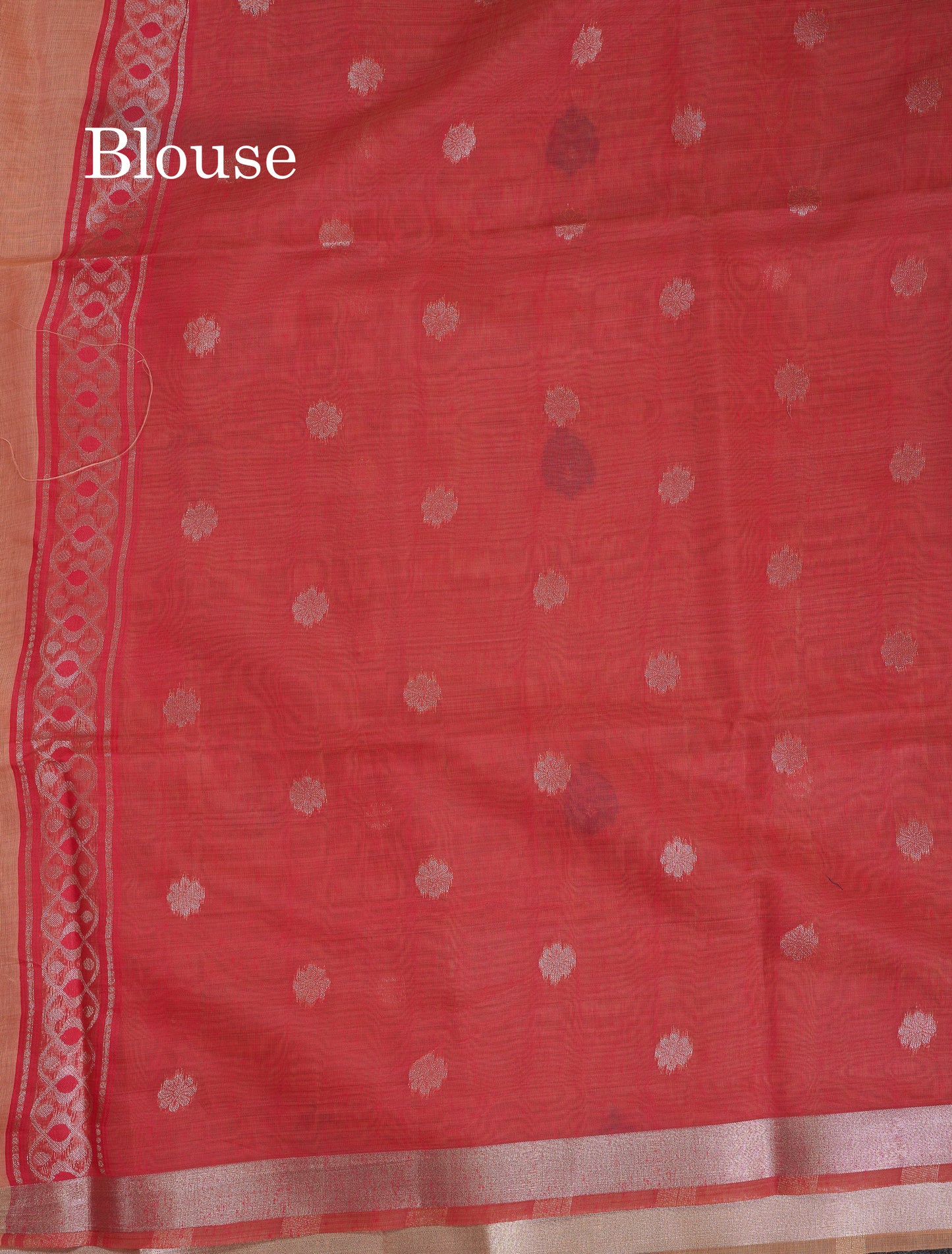 Beautiful Dark Peach Muga Cotton Saree With Contrast Pink Blouse