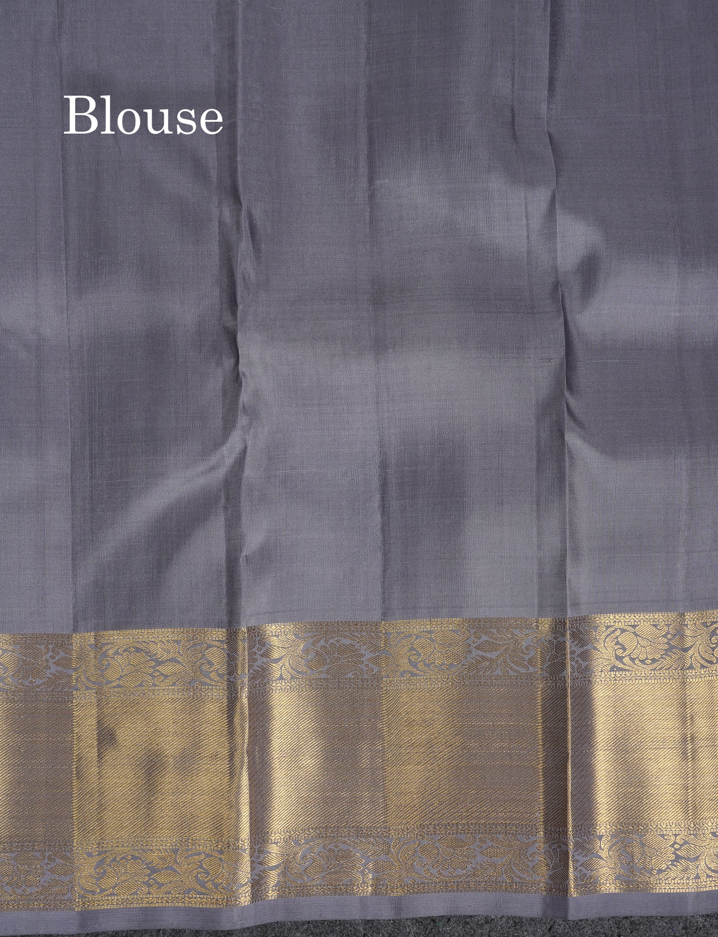 Beautiful Grey Pure Kanjivaram Silk Saree With Traditional Border