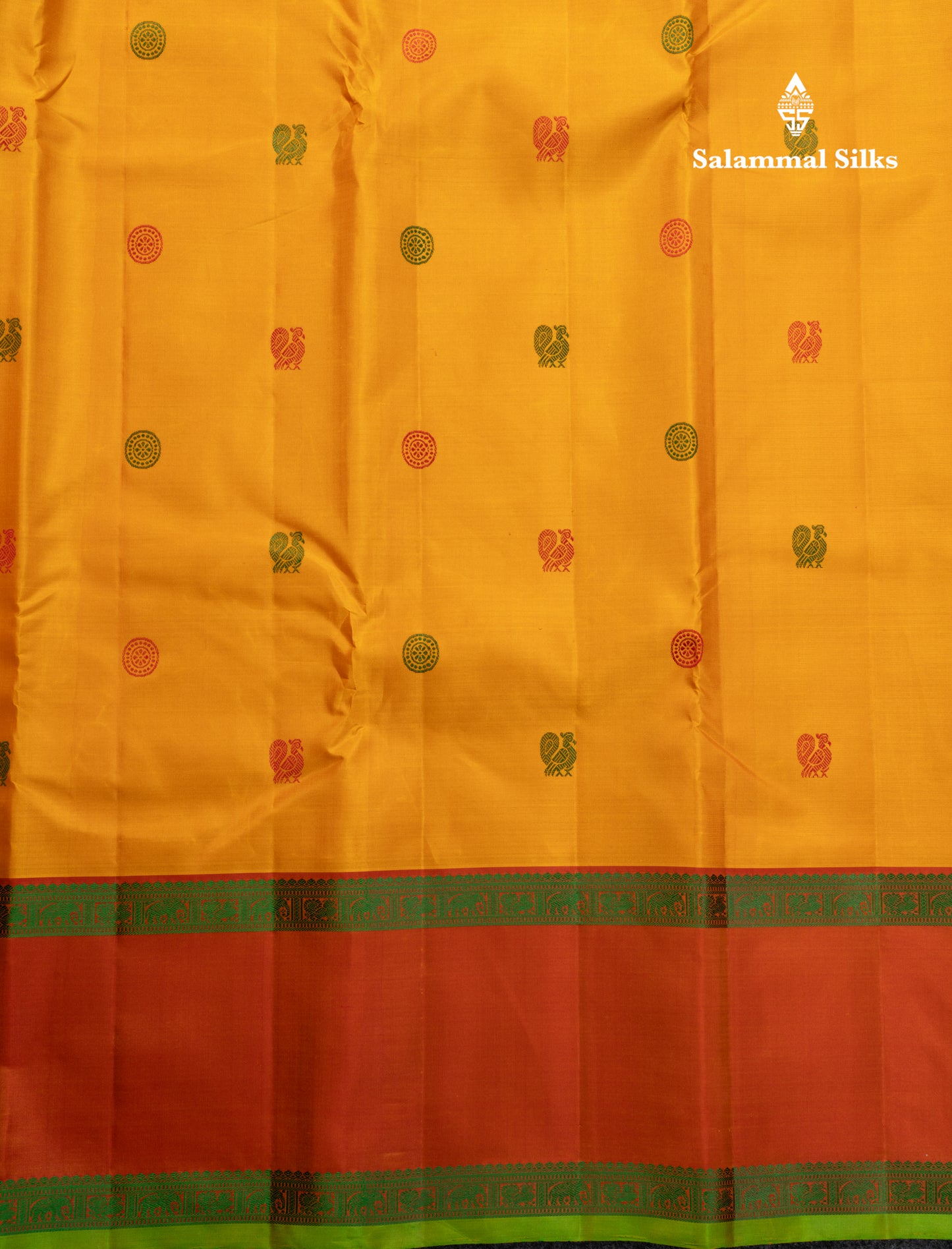 Mustard Yellow Pure Kanjivaram Silk Saree With Traditional Light Maroon Double Border