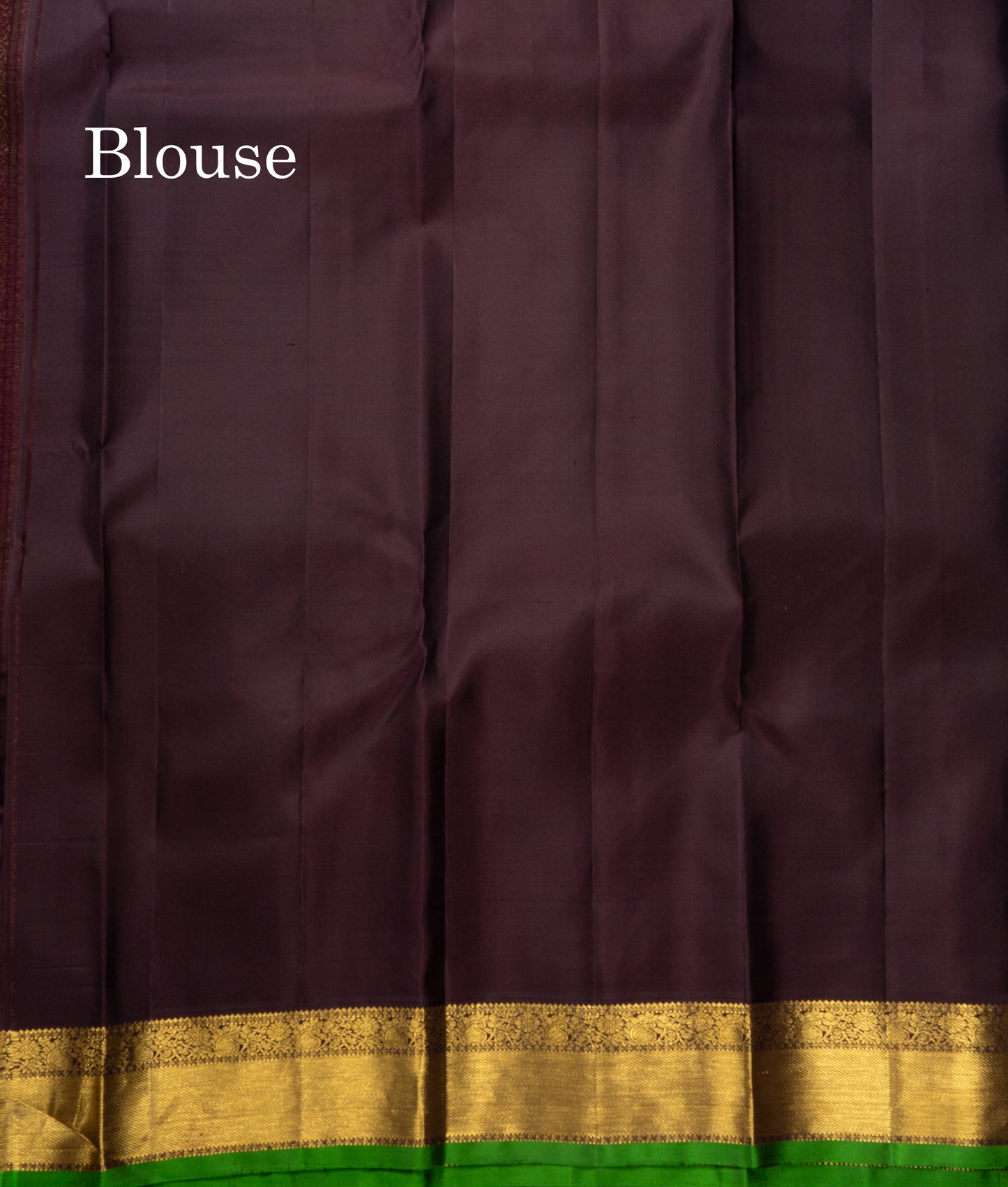 Olive Mustard Yellow Pure Kanjivaram Silk Saree With Contrast Dark Brown Small Border