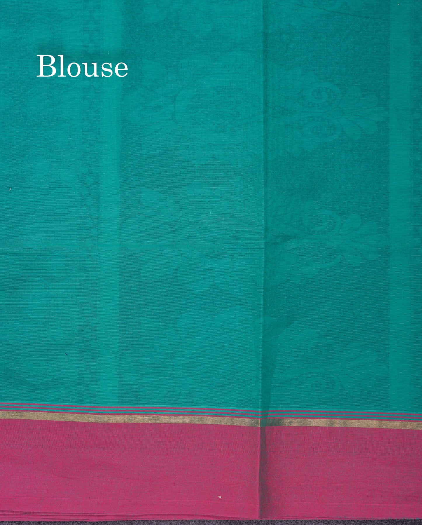 Beautiful Sapphire Green Thread Work Buttas Pure Cotton Saree With Contrast Light Violet Border