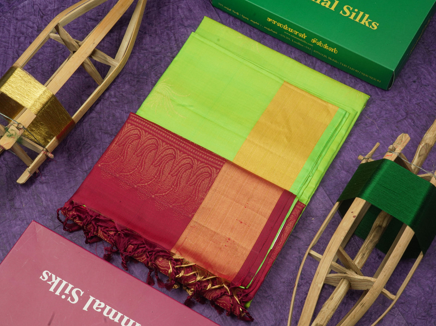 Beautiful Parrot Green Pure Kanjivaram Soft Silk Saree With Gold Zari Border