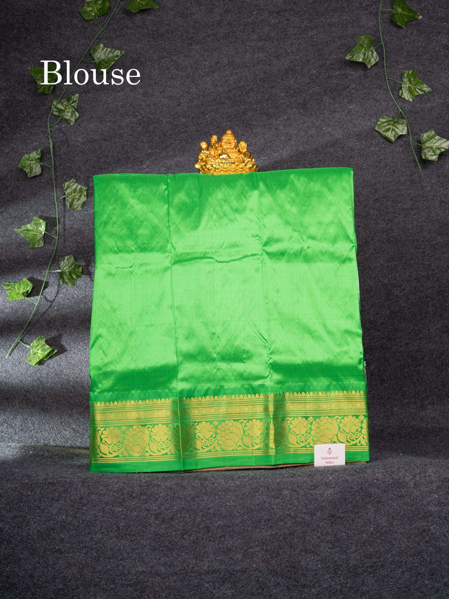 Pure Silk Pattu Pavadai (Peach) With Parrot Green Blouse 26.50"