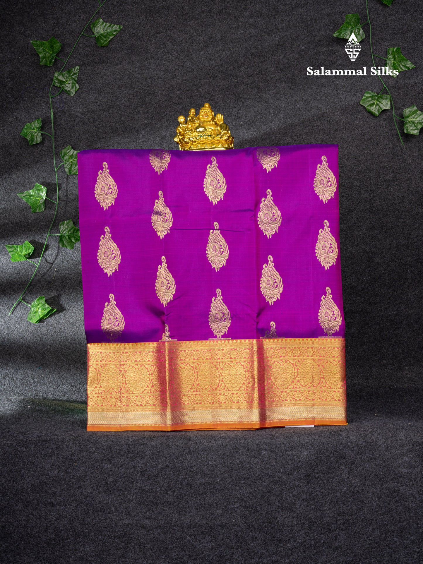 Pure Silk Pattu Pavadai (Rani Pink) With Pinkish Orange Blouse 27"