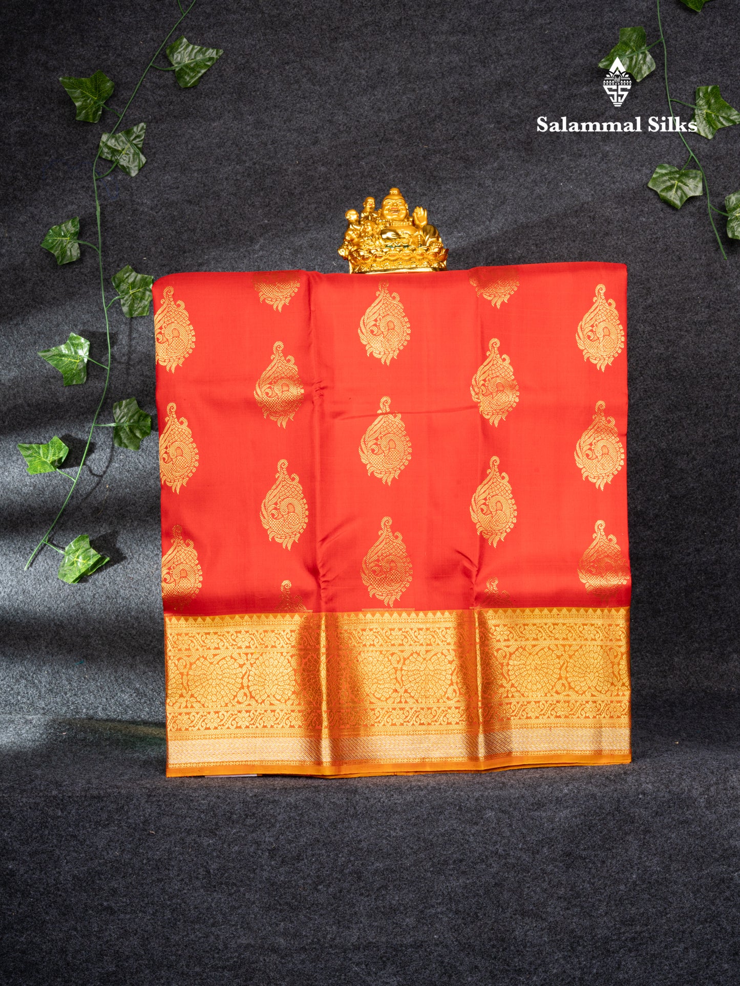 Pure Silk Pattu Pavadai (Rani Pink) With Pinkish Orange Blouse 27"