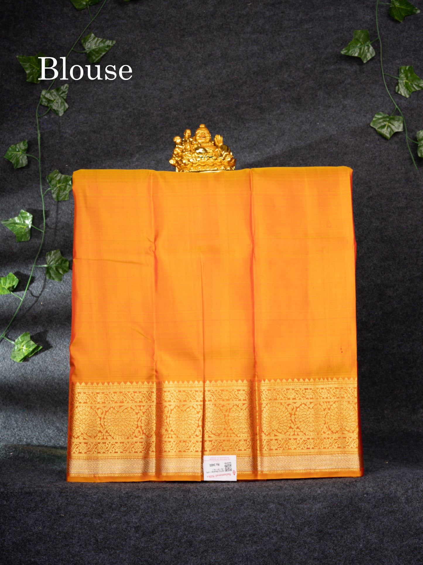 Pure Silk Pattu Pavadai (Rani Pink) With Pinkish Orange Blouse 27"