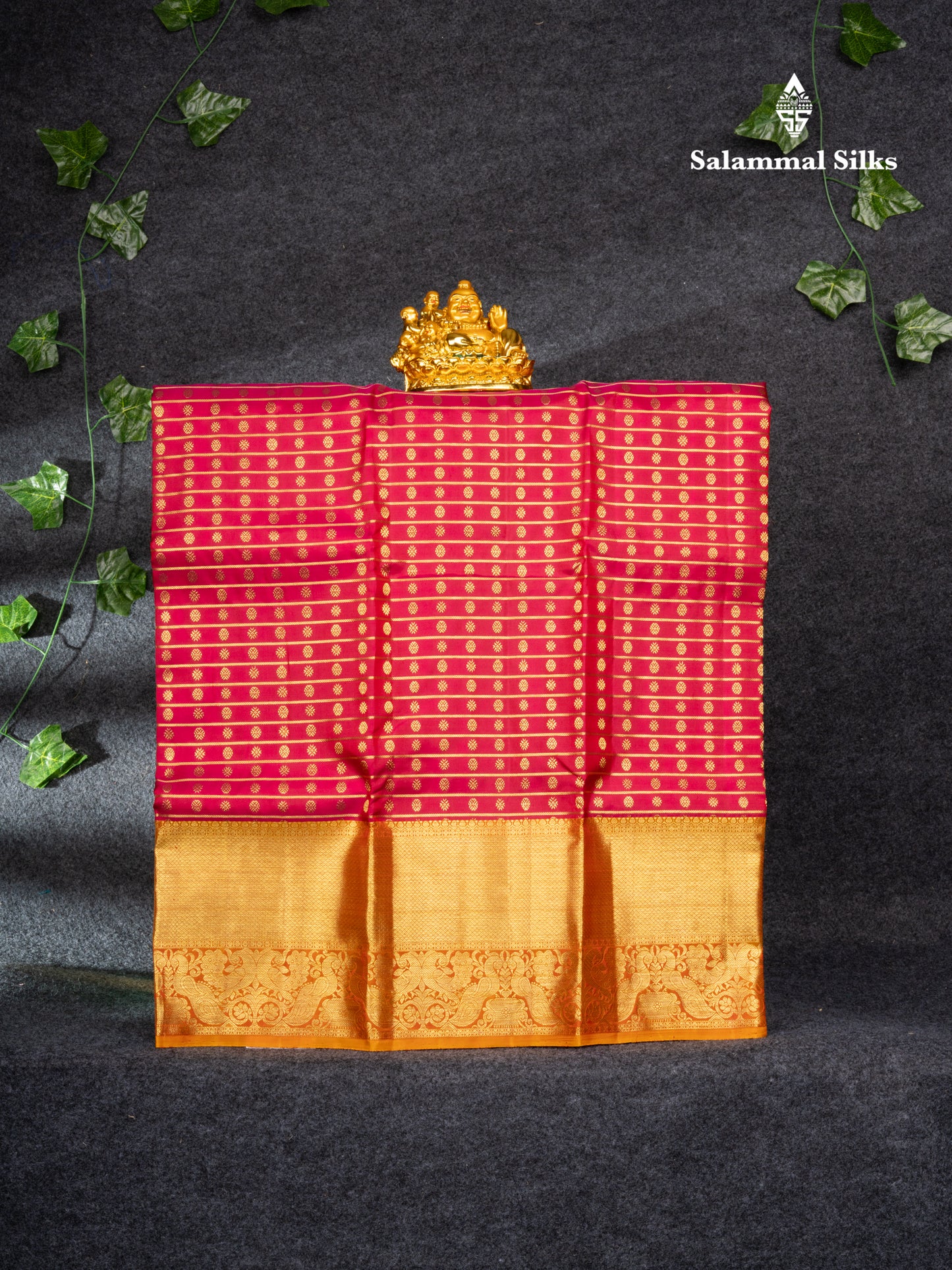 Pure Silk Pattu Pavadai (Violet) With Olive Mustard Yellow Blouse 27"