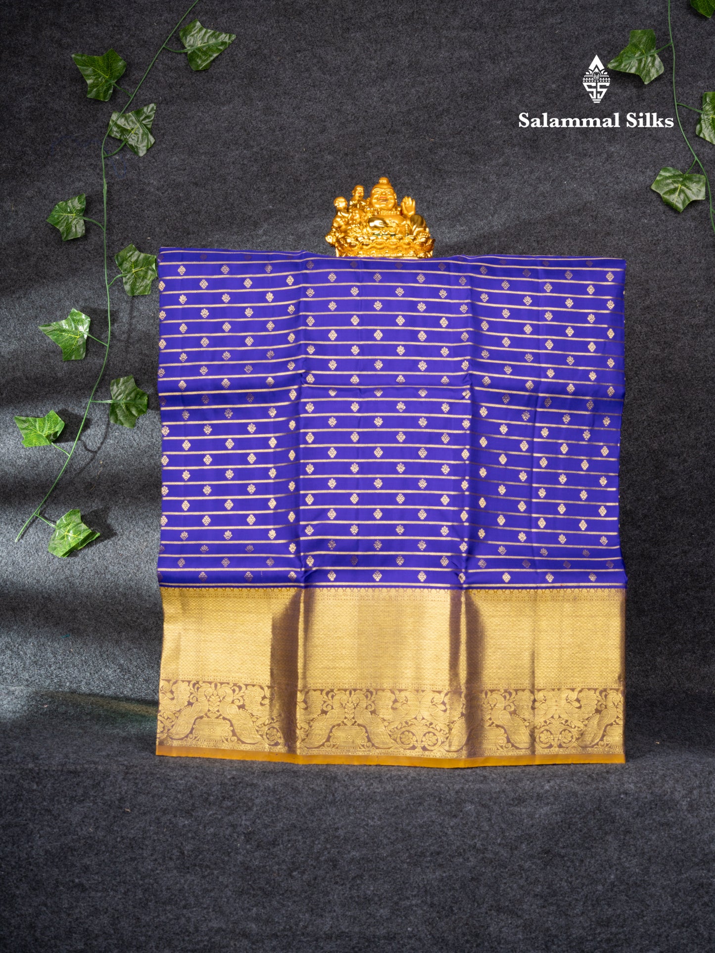 Pure Silk Pattu Pavadai (Violet) With Olive Mustard Yellow Blouse 27"