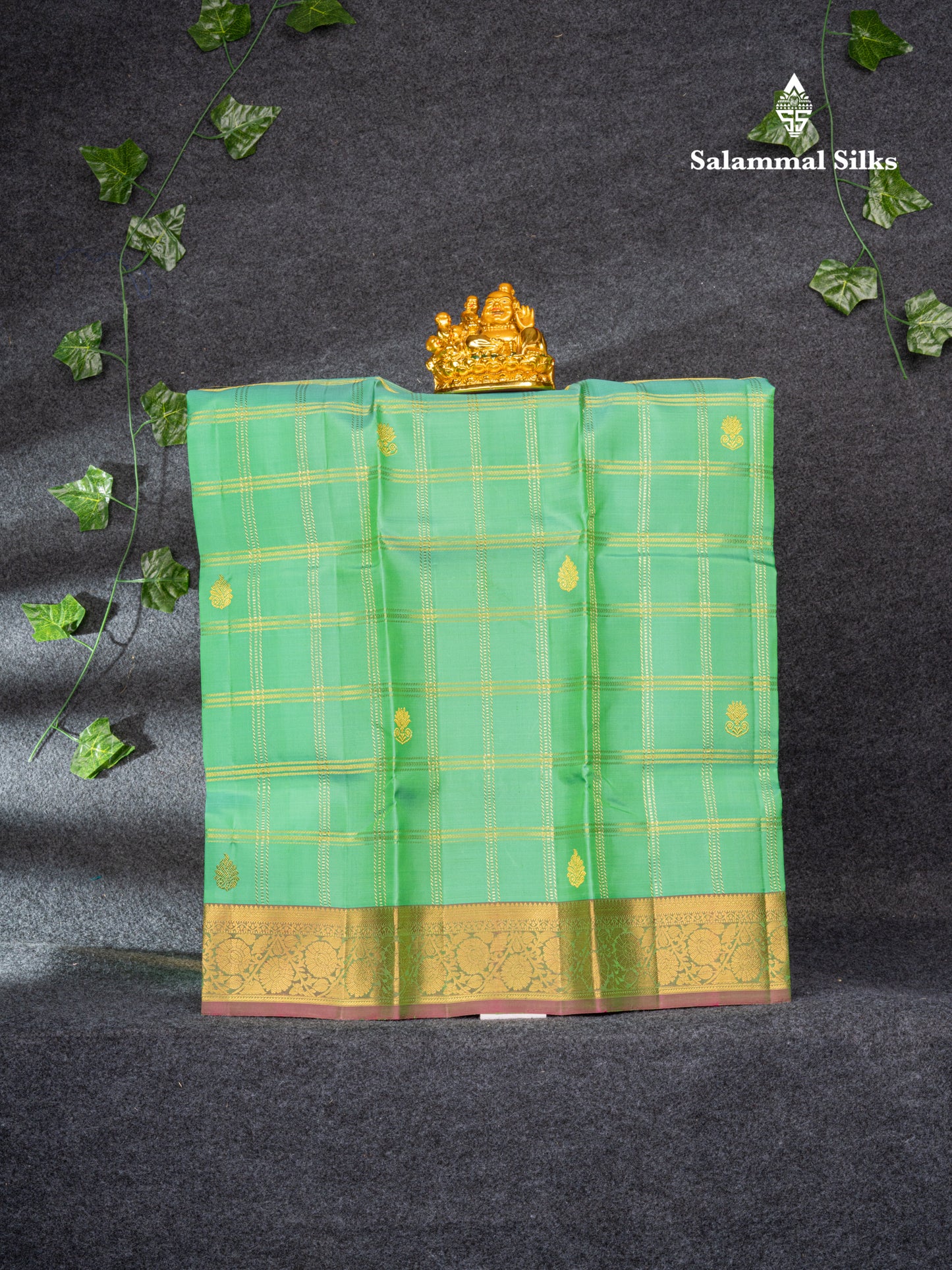 Pure Silk Pattu Pavadai (Saffire Green) With Magenta Pink Blouse 27"