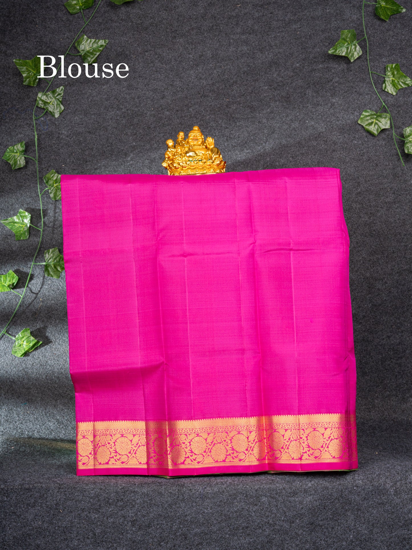 Pure Silk Pattu Pavadai (Saffire Green) With Magenta Pink Blouse 27"