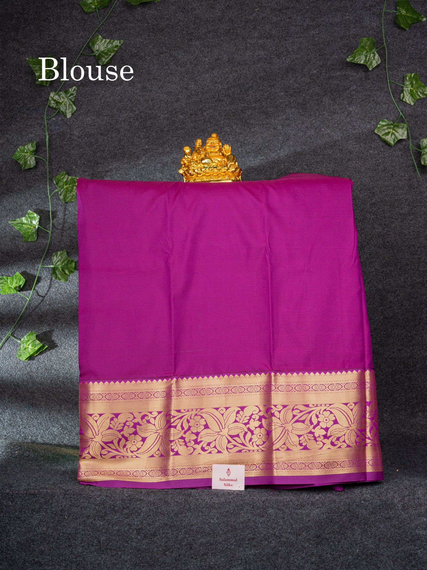 Semi Silk Pattu Pavadai (Sapphire Green) with Purple Blouse 27"