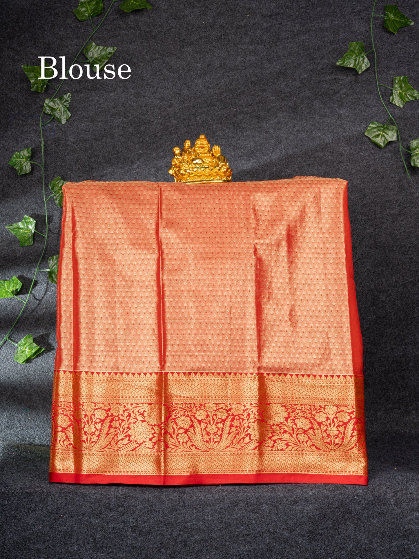 Semi Silk Pattu Pavadai Tissue (Parrot Green) with Chilly Red Blouse 27"