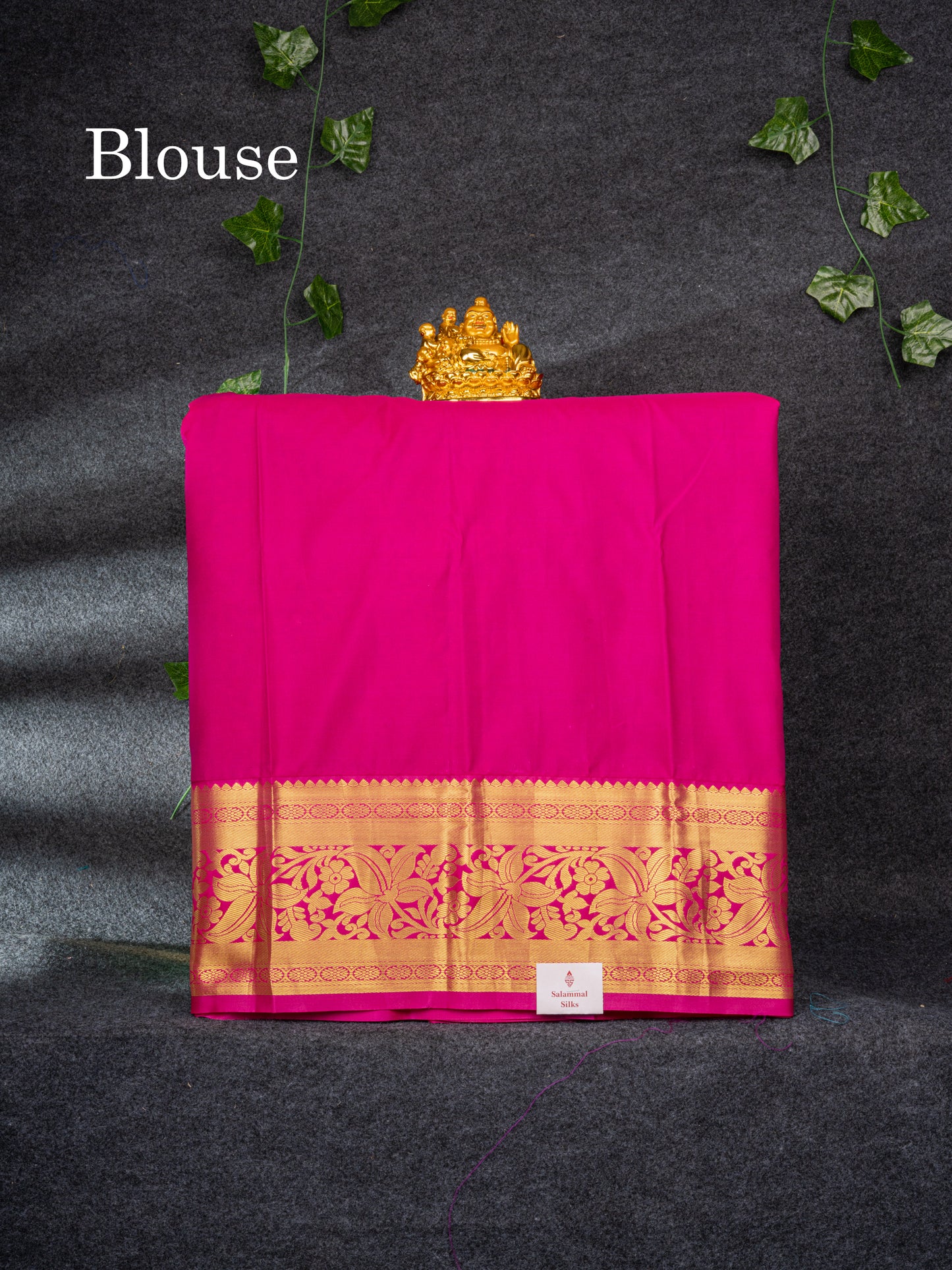 Semi Silk Pattu Pavadai (Green) with Magenta Pink Blouse 27"