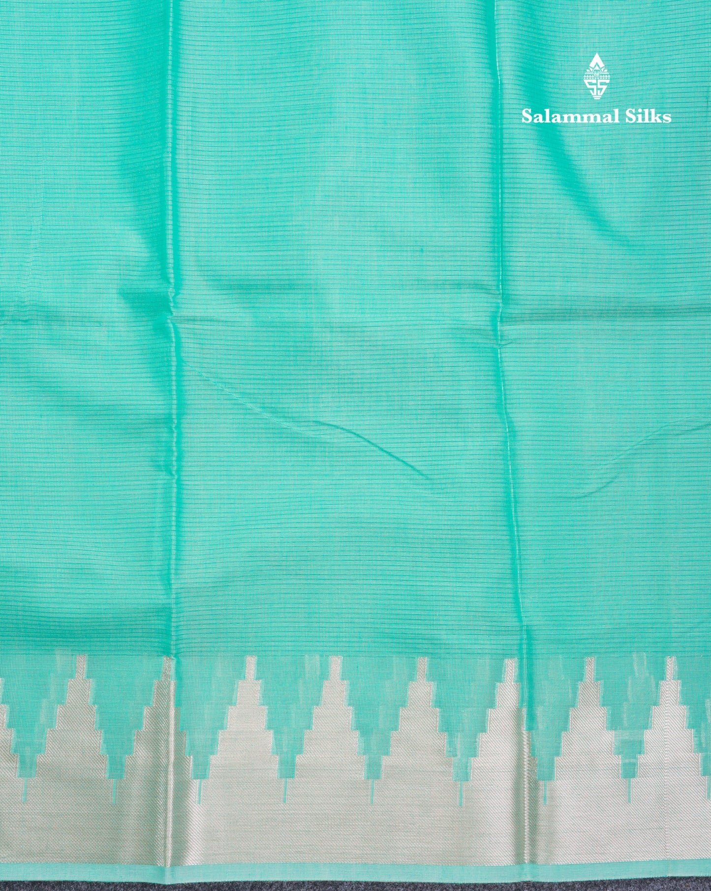 Rexona Beautiful Horizontal Lines Cotton Mix Fancy Saree With Silver Zari Temple Border