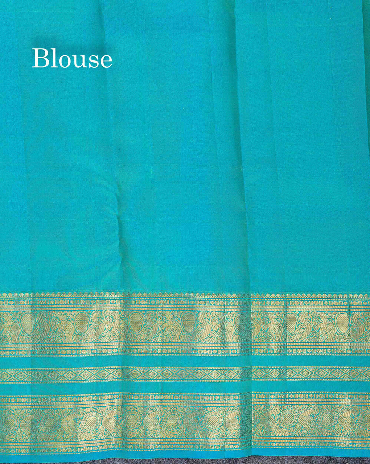 Bridal Pure Kanjivaram Silk Saree - Pista Green Colour Body With Contrast Sapphire Blue Traditional Border