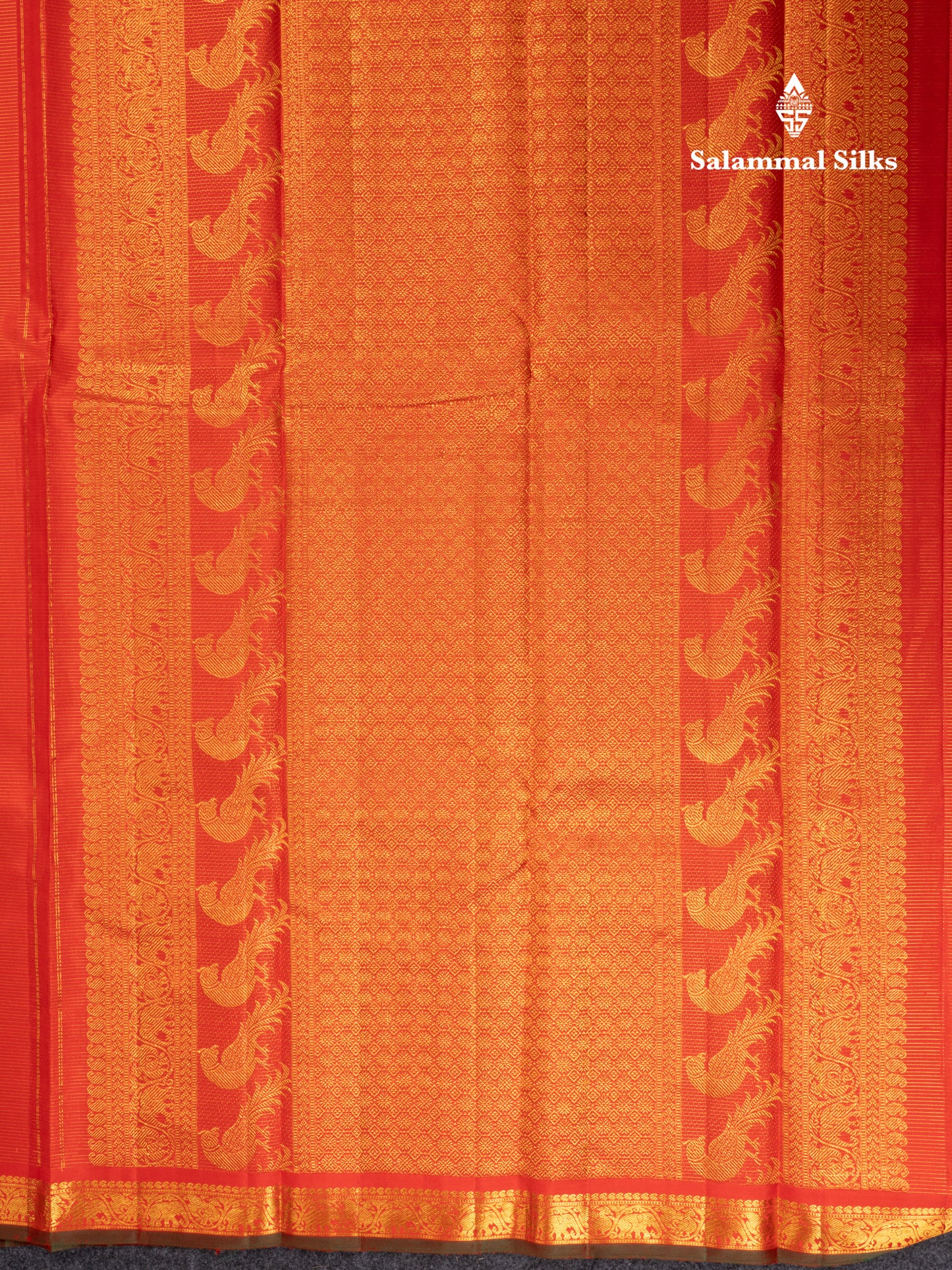 Red Vairaoosi Pure Kanjivaram Silk Saree Menakari Work Parrrot Design With Small Traditional Self Border