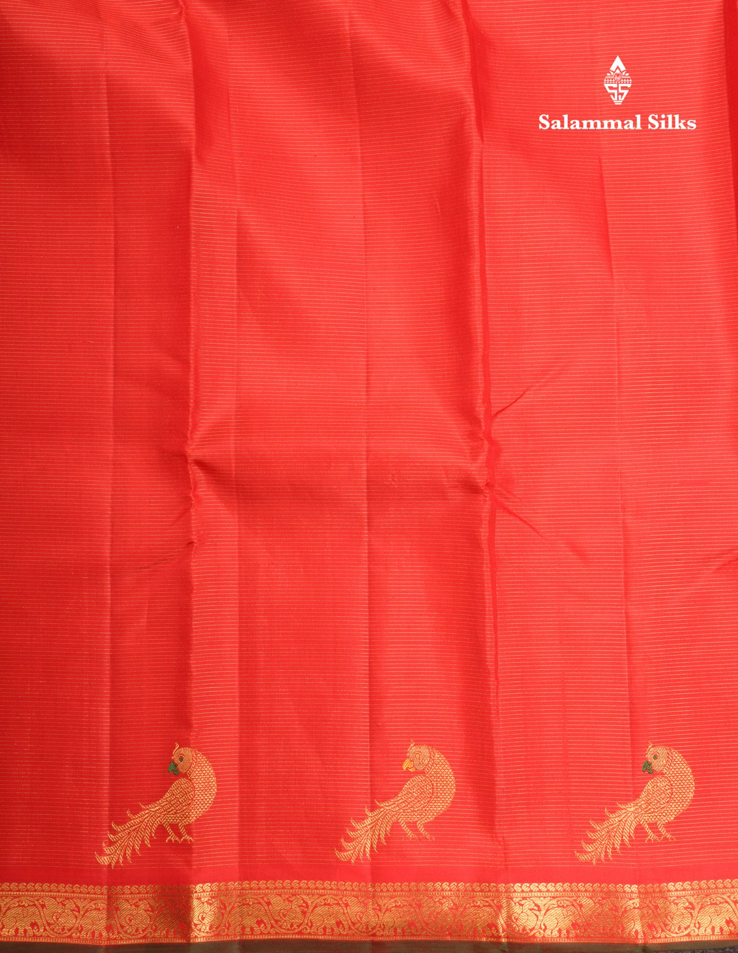 Red Vairaoosi Pure Kanjivaram Silk Saree Menakari Work Parrrot Design With Small Traditional Self Border
