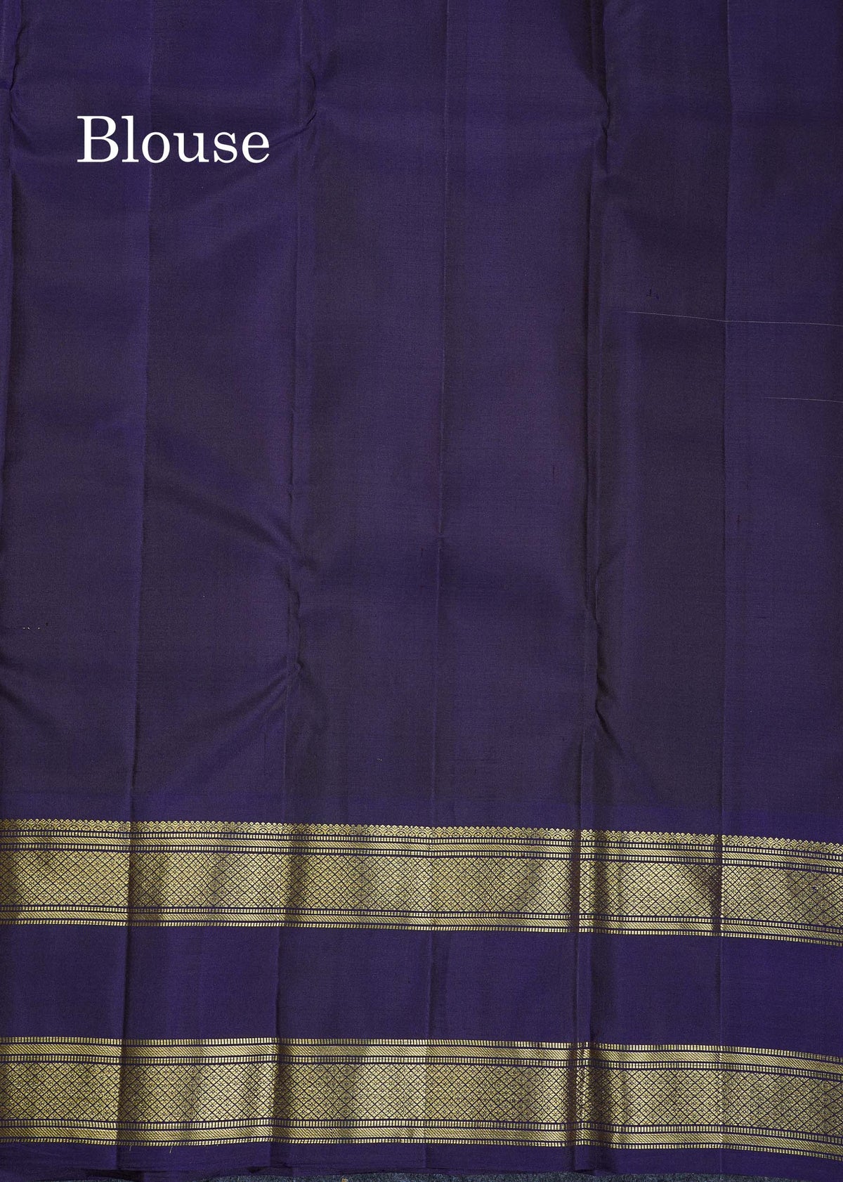 Pure Kanjivaram Silk Saree - Grey White Colour Body Vaira Oosi Tiny Checks & Contrast Navy Blue Gap Border