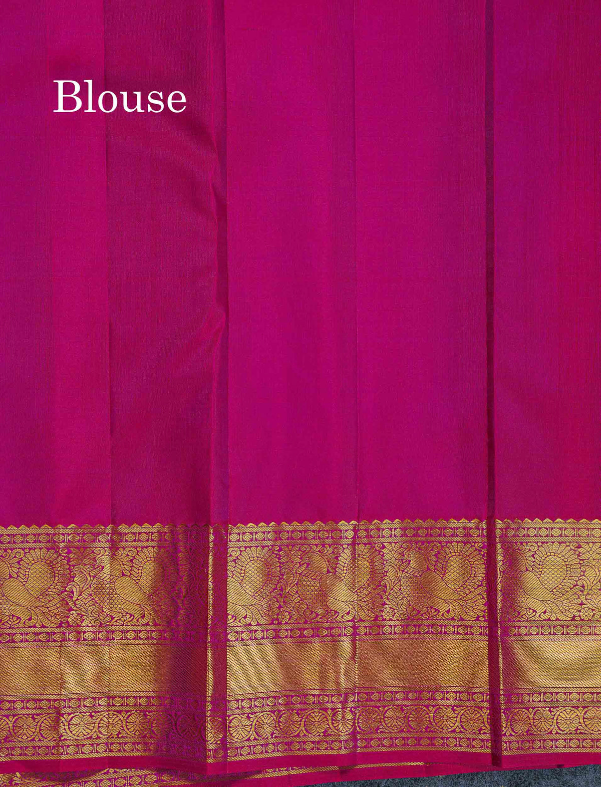 Bridal Pure Kanjivaram Silk Saree - Magenta Pink Colour Body With Traditional Border