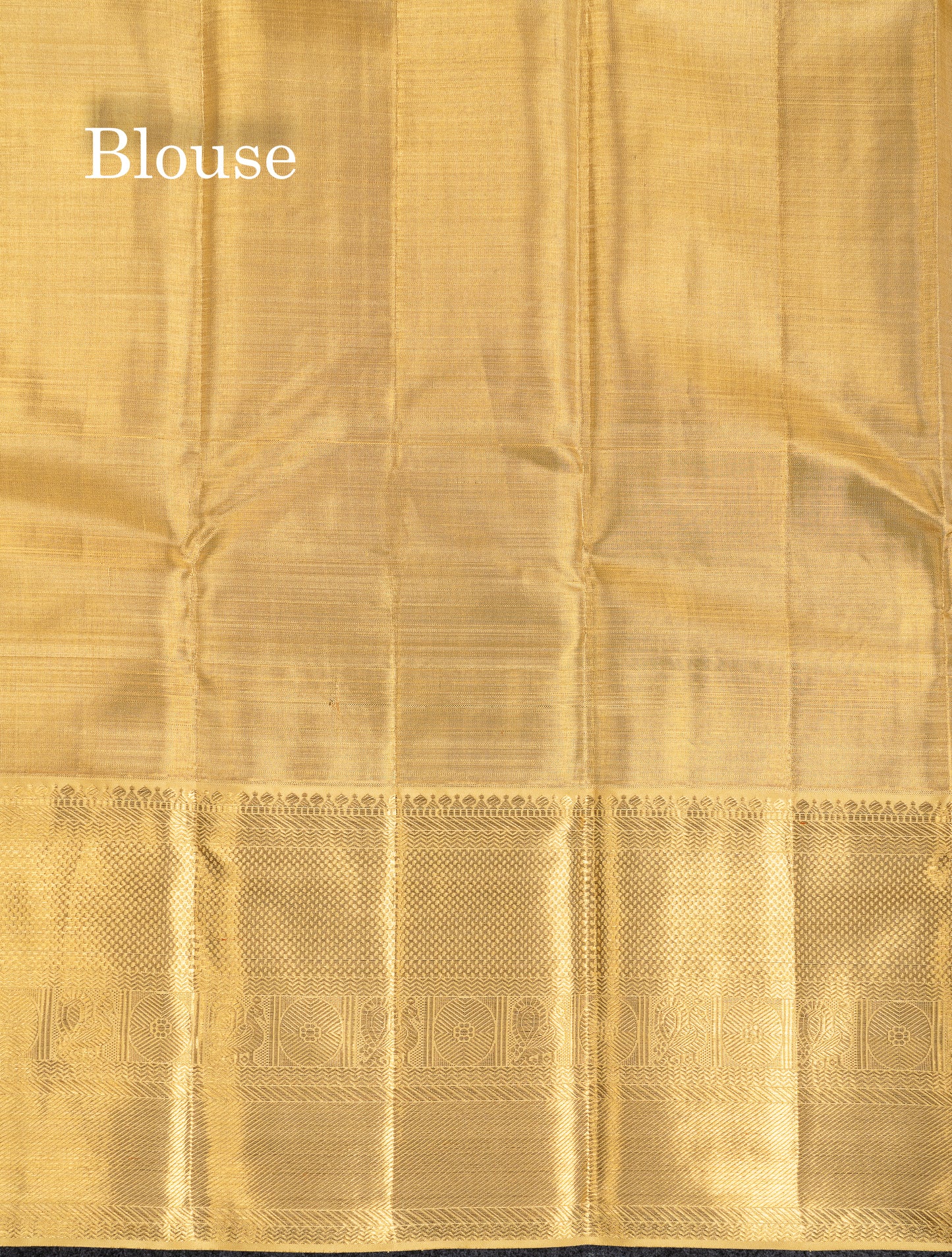 Korvai Beautiful Gold Tissue Checks With Butta Bridal 2G Pure Kanjivaram Silk Saree With Contrast Sandal Traditional Border