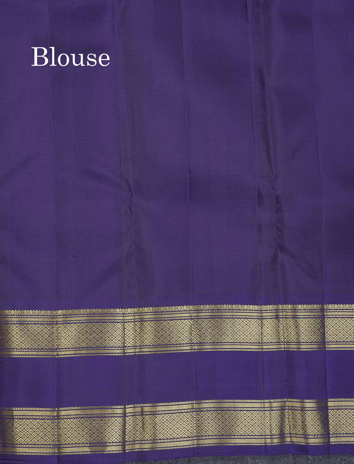 Pure Kanjivaram Silk Saree - Navy Blue Colour Body With Vaira Oosi Tiny Checks & Gap Border