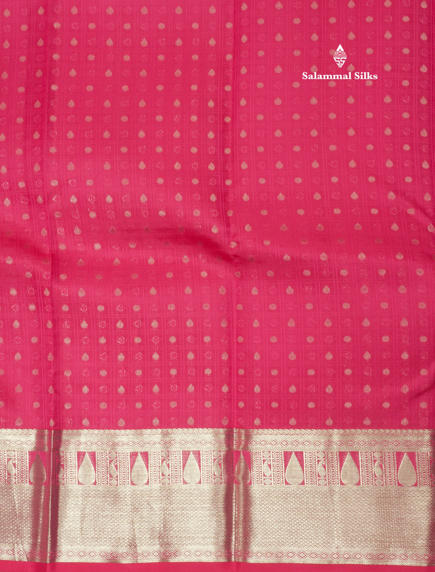 Pink Small Checks Pure Kanjivaram Silk Saree With Silver Zari Border