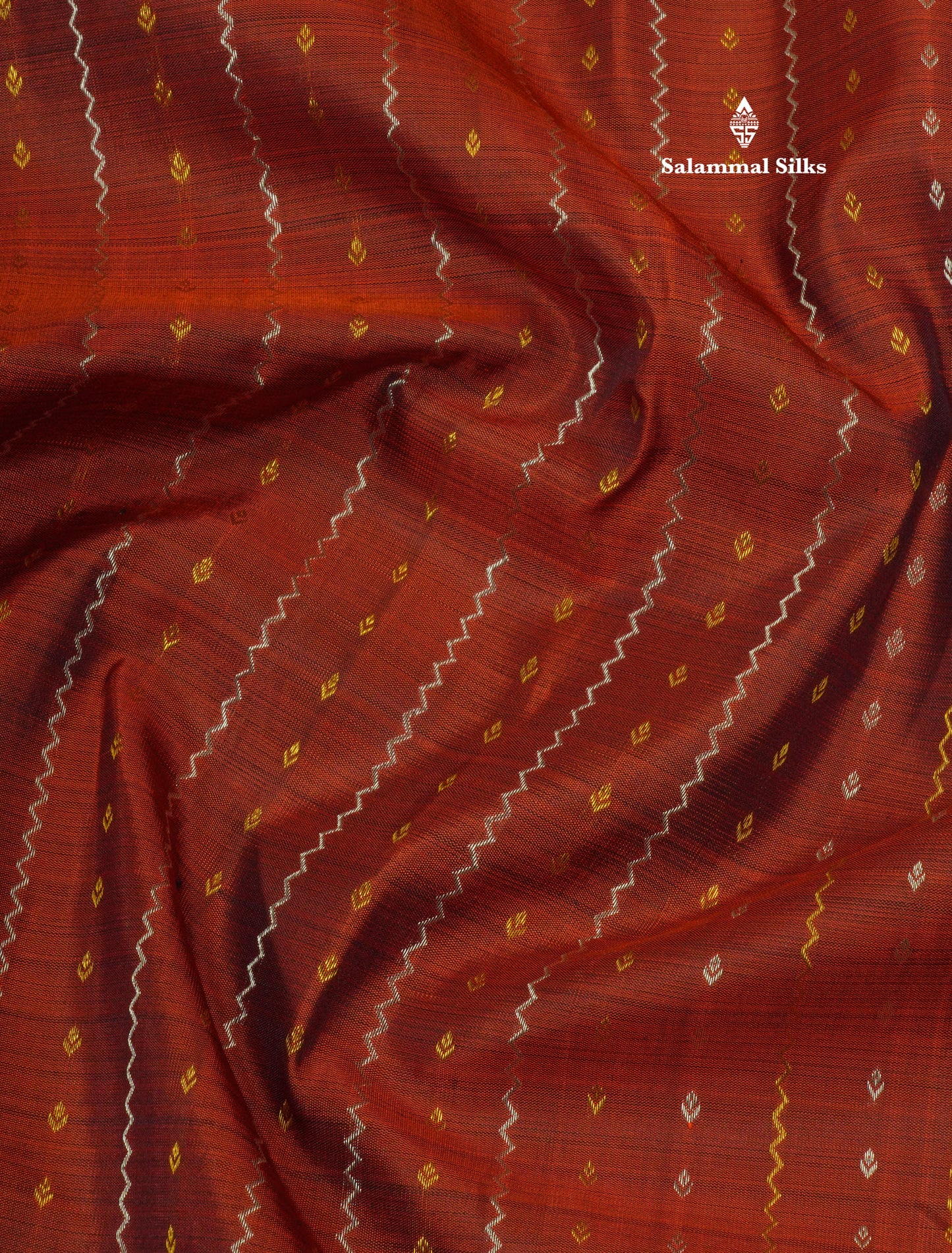 Brown Pure Kanjivaram Silk Saree with Contrast Navy Blue Long Border