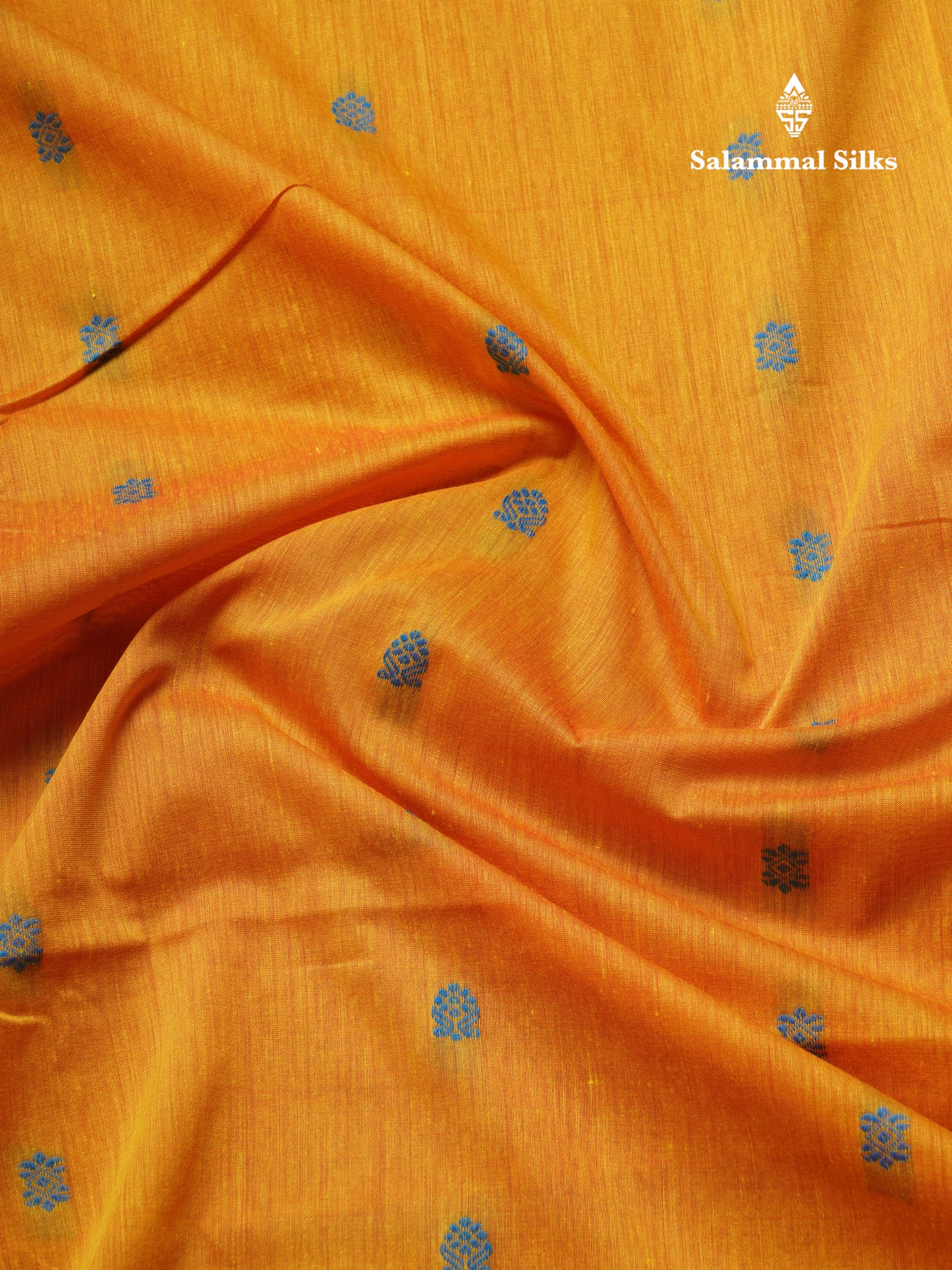 Yellow Kalyani Cotton Saree With Contrast Sky Blue Border