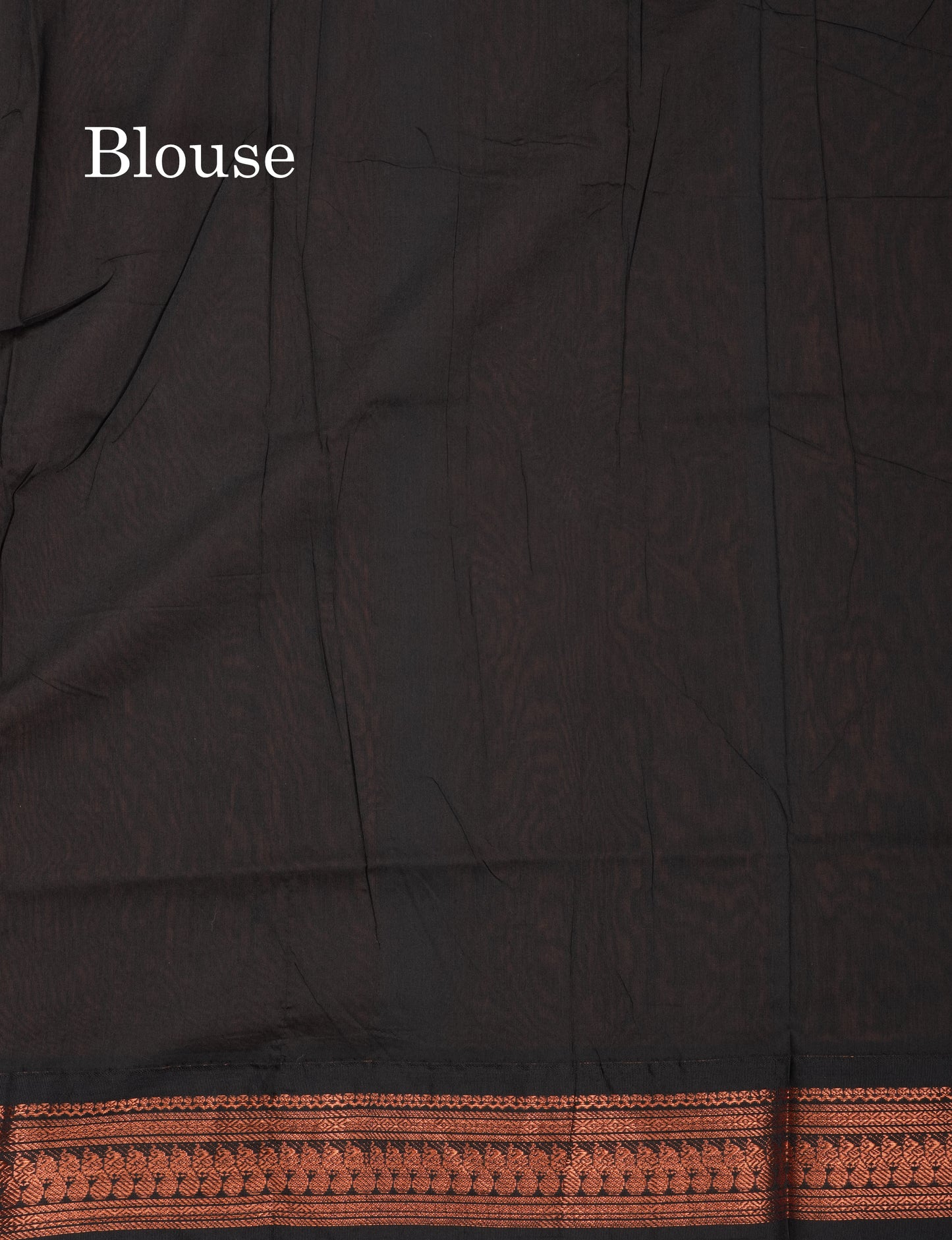 Light Brown Kalyani Cotton Saree With Contrast Black Border