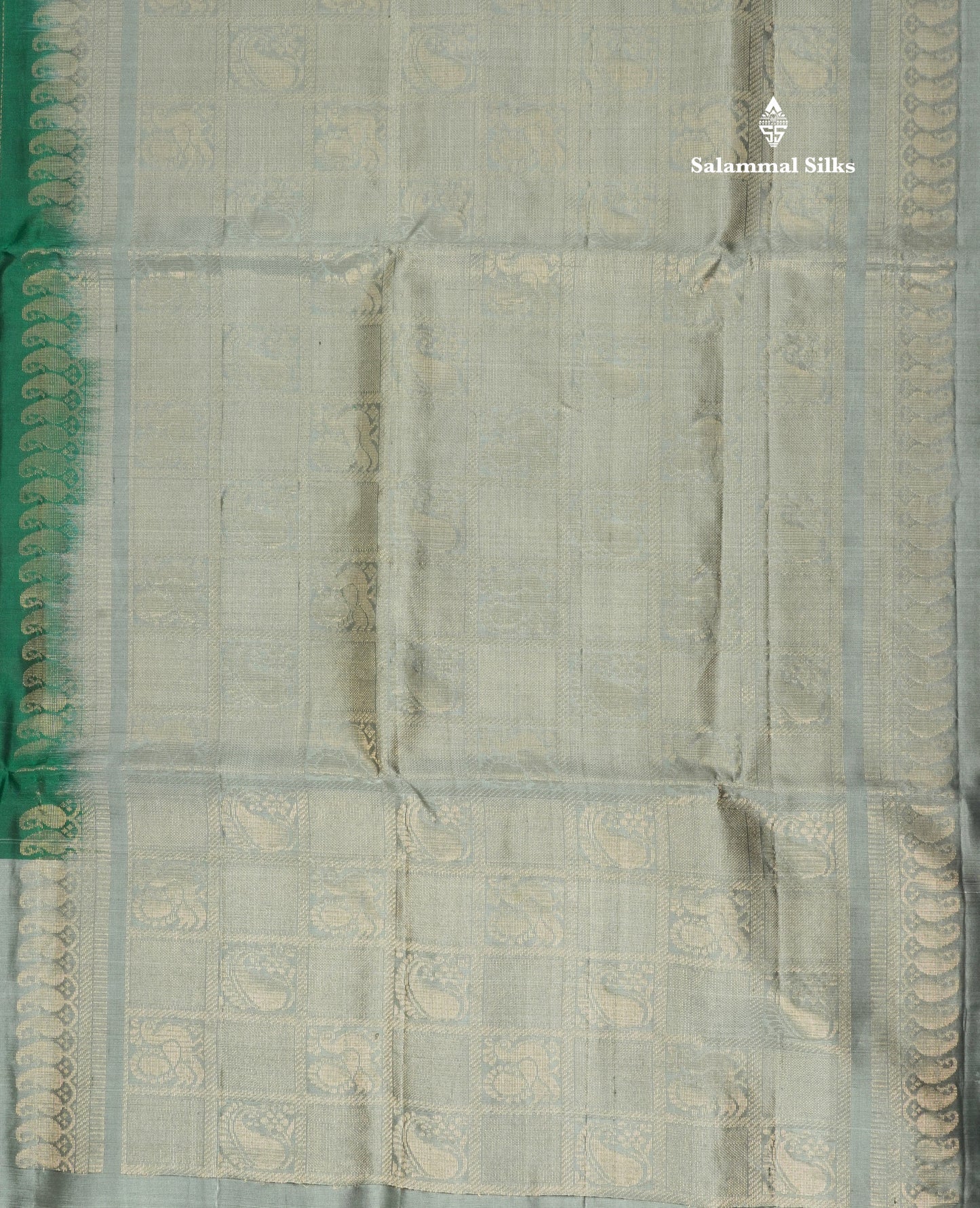 Beautiful Bottle Green Pure Kanjivaram Soft Silk Saree With Contrast Grey Border