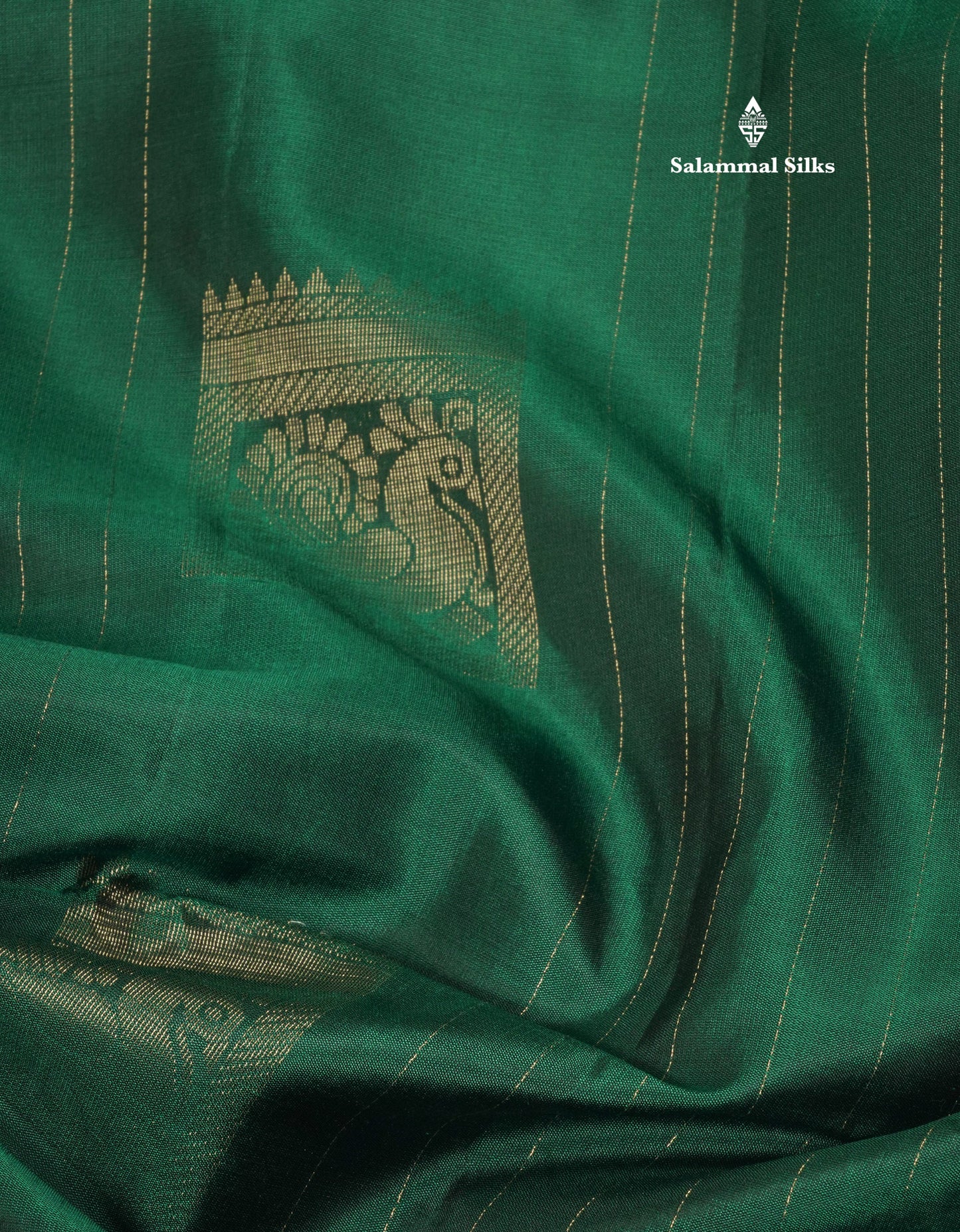 Beautiful Bottle Green Pure Kanjivaram Soft Silk Saree With Contrast Grey Border