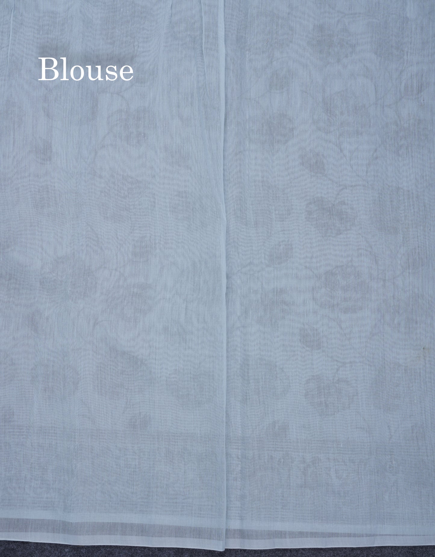 Blueish Grey Floral Print Cotton Mix Saree With One Side Border