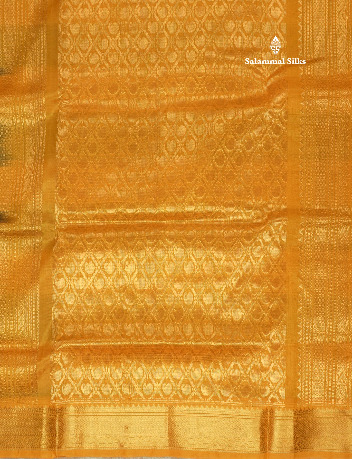 Paalum Pazham Checks Pure Silk Cotton Saree With Contrast Mustard Yellow Border