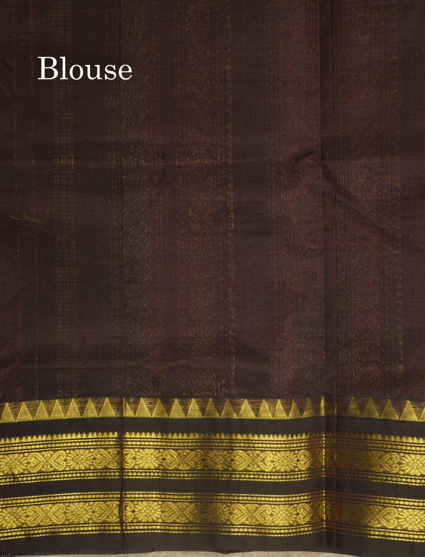 Ramar Blue Pure Silk Cotton Saree With Contrast Dark Brown Traditional Border