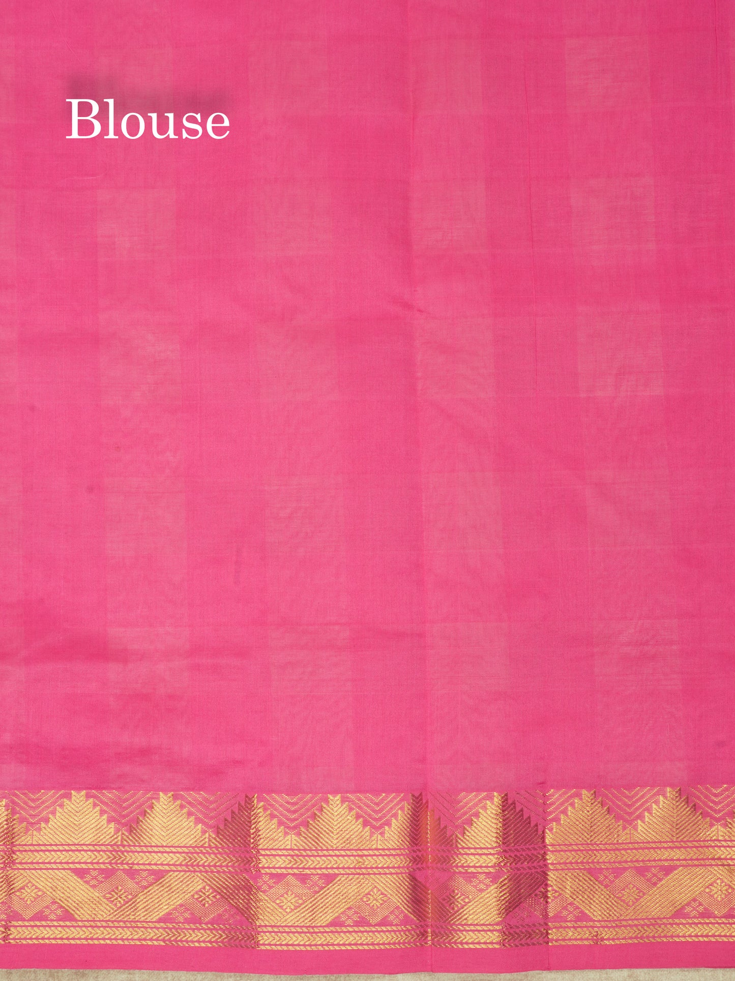 Paalum Pazham Checks Pure Silk Cotton Saree With Gold Zari Border