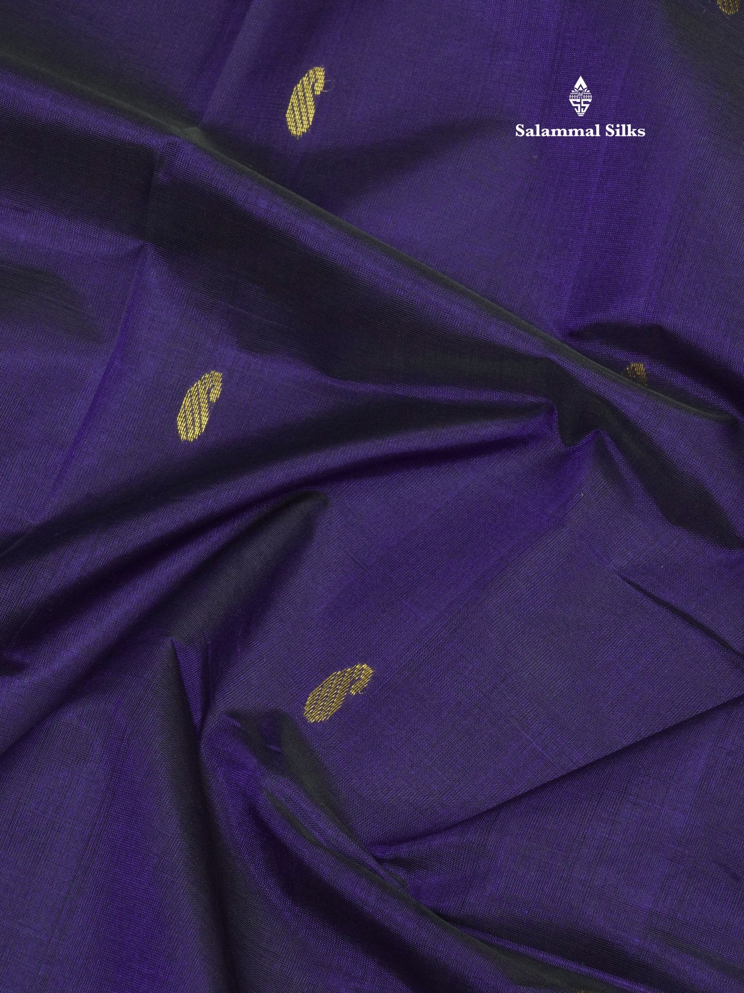 Violet Pure Silk Cotton Saree With Contrast Half White Traditional Border