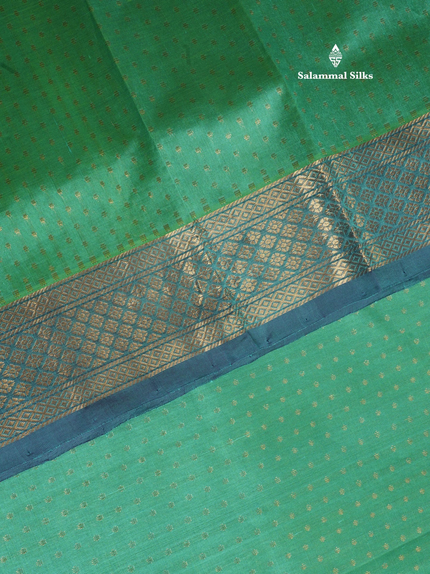 Sapphire Blue Pure Silk Cotton Saree With Contrast Royal Blue Fancy Border