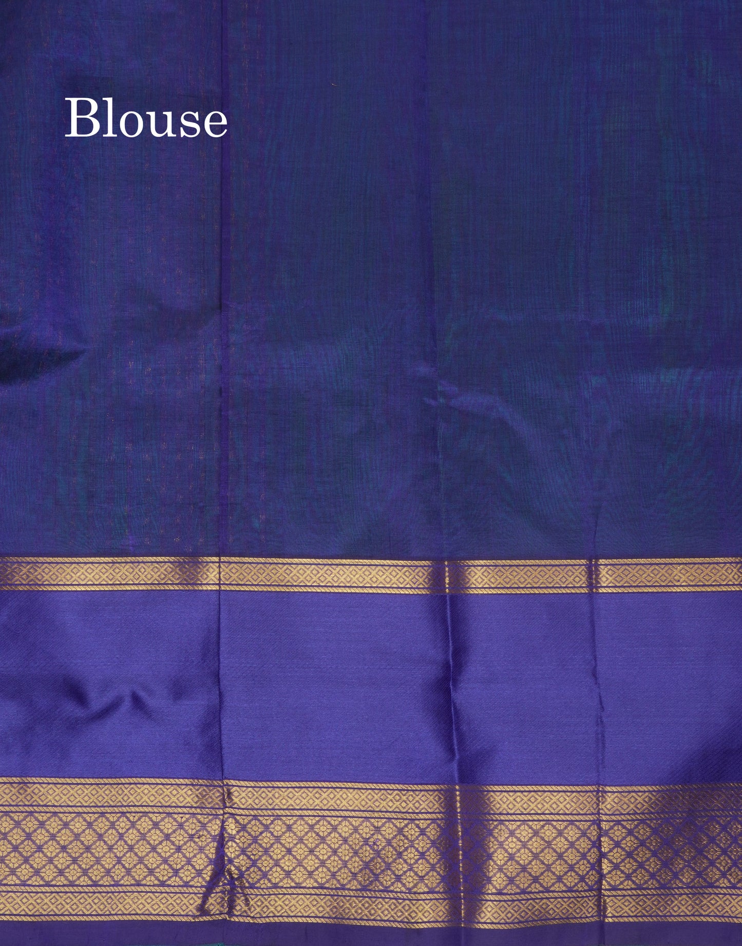 Sapphire Blue Pure Silk Cotton Saree With Contrast Royal Blue Fancy Border