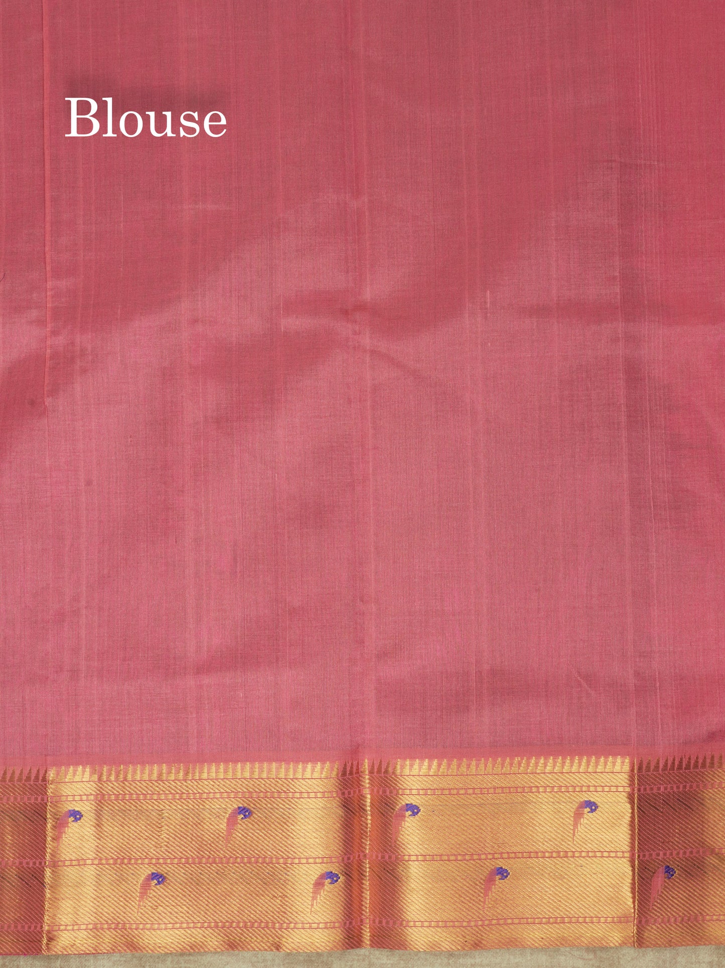 Violet Paithani Design Pure Silk Cotton Saree With Gold Zari Border