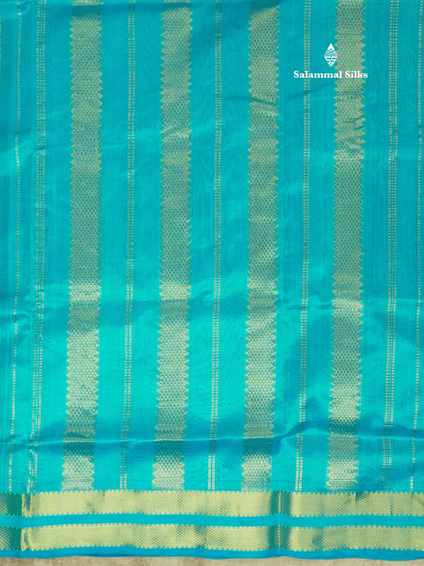 Violet Zari Checks Pure Silk Cotton Saree With Gold Zari Border