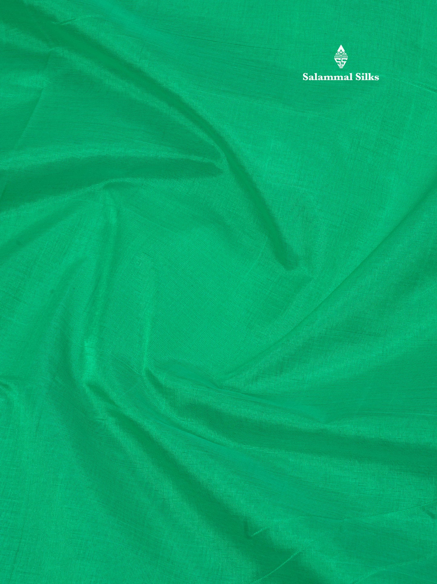 Saffire Green Plain Pure Silk Cotton Saree With Gold Zari Border